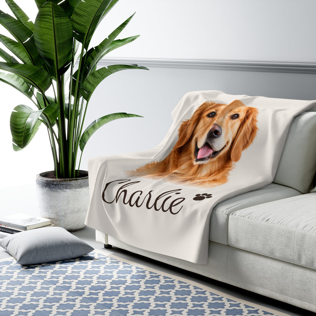Personalized Pet Photo Sherpa Blanket