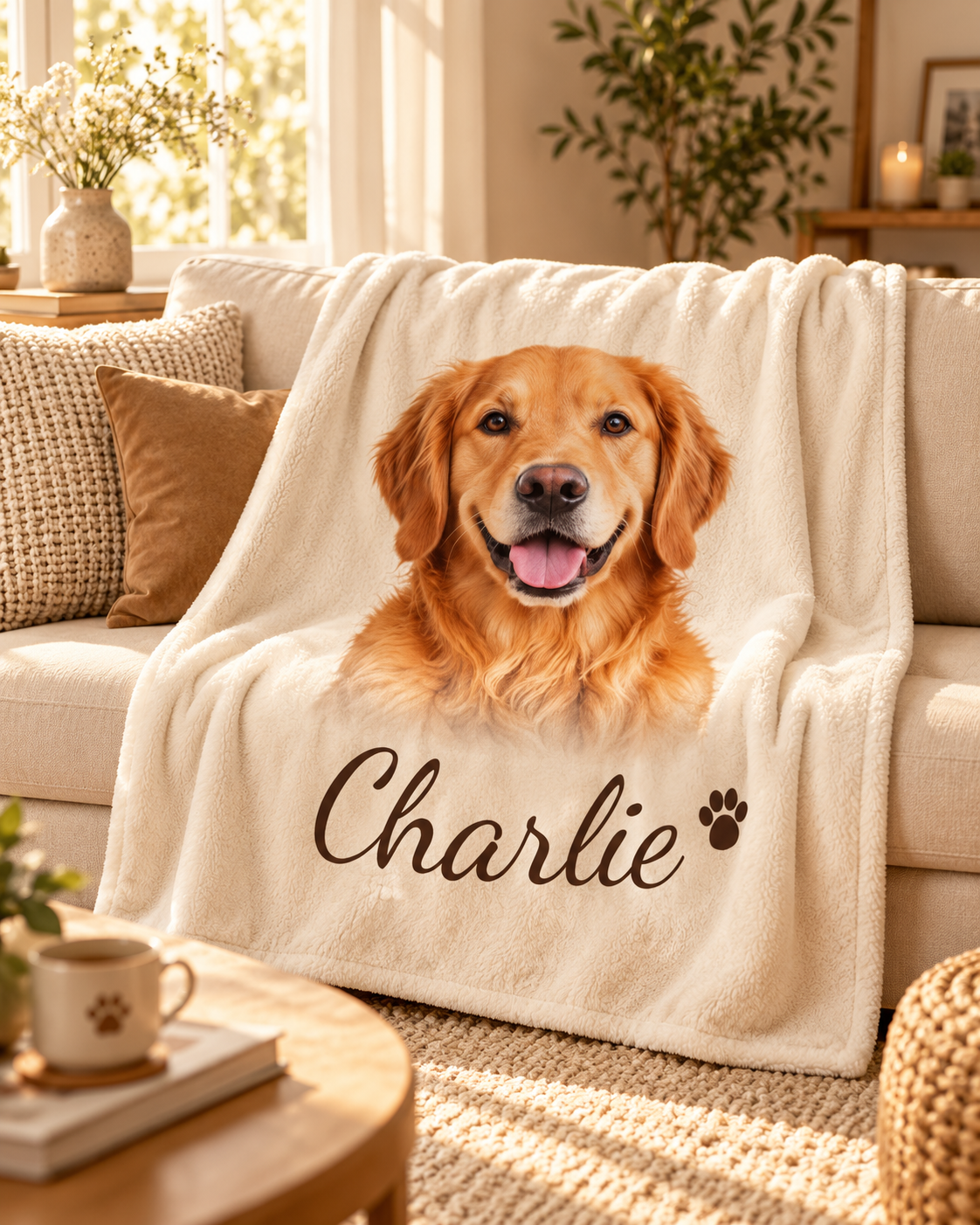 Personalized Pet Photo Sherpa Blanket