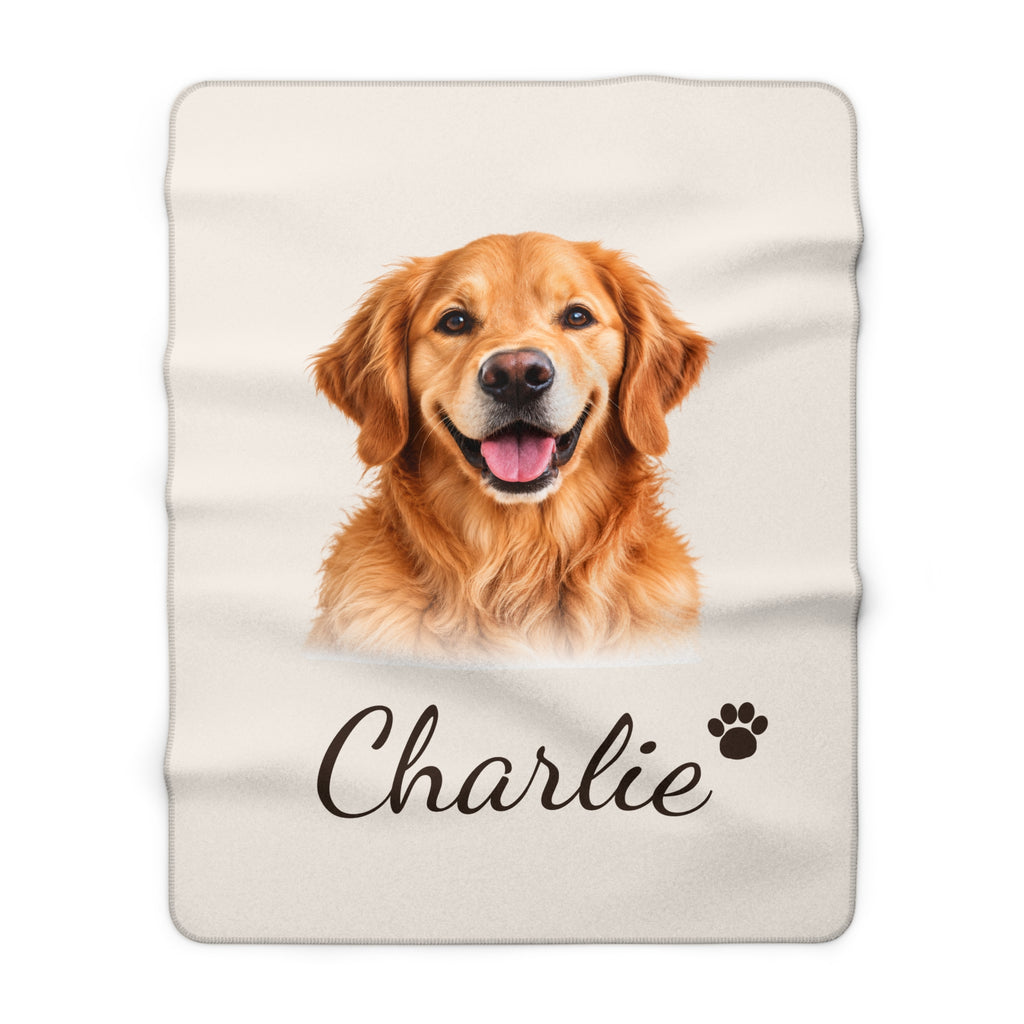 Personalized Pet Photo Sherpa Blanket