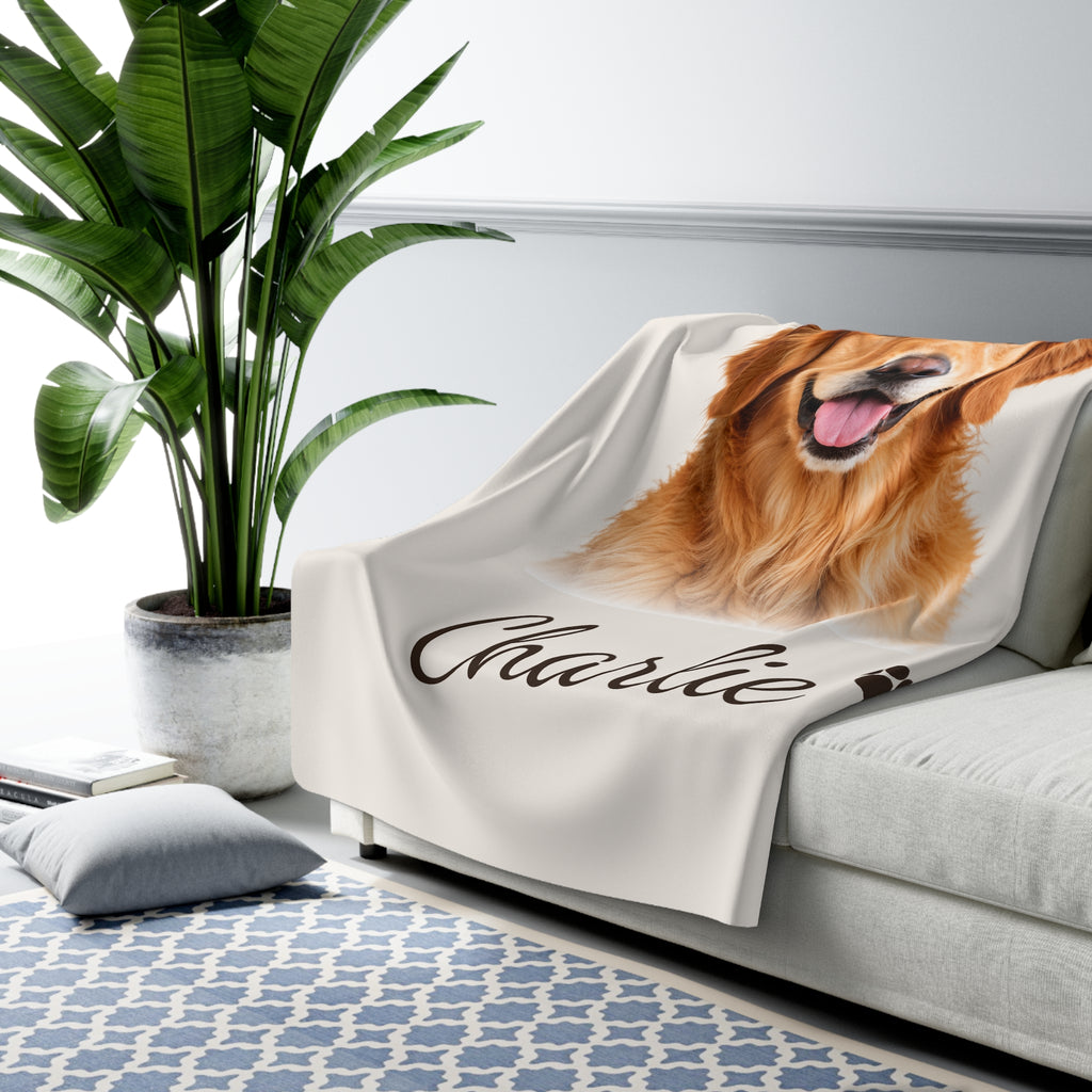 Personalized Pet Photo Sherpa Blanket